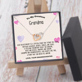 Grandma Interlocking Hearts Necklace, Mother's Gift, Granddaughter Jewelry