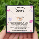 Grandma Interlocking Hearts Necklace, Mother's Gift, Granddaughter Jewelry