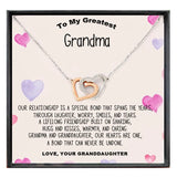 Grandma Interlocking Hearts Necklace, Mother's Gift, Granddaughter Jewelry