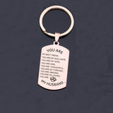 Husband Dog Tag Keychain - My Friend, My Hero, Forever