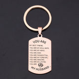 Husband Dog Tag Keychain - My Friend, My Hero, Forever