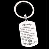 Husband Dog Tag Keychain - My Friend, My Hero, Forever