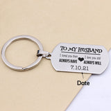 Custom Date Keychain for Husband, Stainless Steel