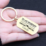 Custom Date Keychain for Husband, Stainless Steel