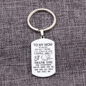 Mom Gift Keychain Stainless Steel Thank You For Everything