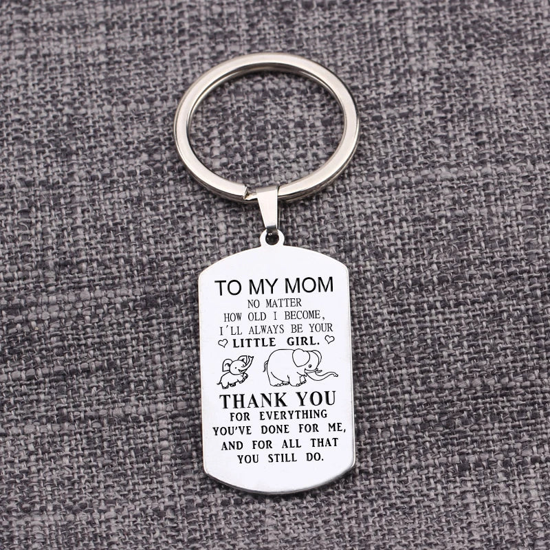 Mom Gift Keychain Stainless Steel Thank You For Everything