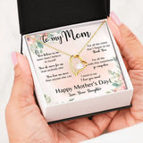 Mommy Gift Heart Pendant Necklace for Women Mom Daughter