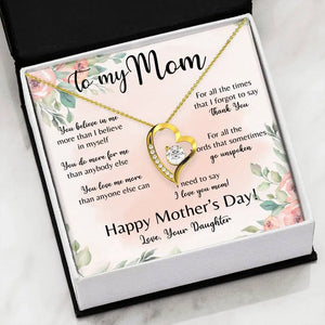 Mommy Gift Heart Pendant Necklace for Women Mom Daughter