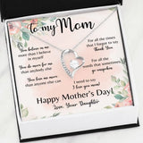 Mommy Gift Heart Pendant Necklace for Women Mom Daughter