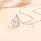 Mother's Gift Baby Feet Heart Pendant Necklace Set