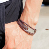 SON Leather Bracelet From Mom Dad, Personalized Gift Men