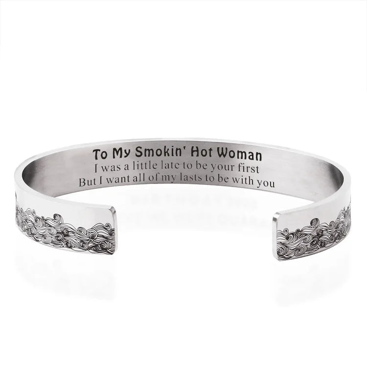 Smokin' Hot Woman Wave Cuff Bracelet - Stainless Steel Birthday Gift