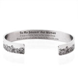 Smokin' Hot Woman Wave Cuff Bracelet - Stainless Steel Birthday Gift
