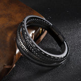 My Son Bracelet Electroplate Braided Leather with Card