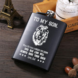 Dad Love You Son Stainless Steel Hip Flask