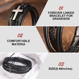 Son Love You Forever Leather Wristband Bracelet