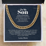 To My Son Cuban Chain Necklace From Mom