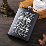 Personalized Stainless Steel Whisky Hip Flask for Son