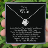 To My Wife You Are Everything Knot Necklace Engagement Gift
