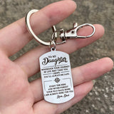 Daughter Enjoy the Ride Engraved Keychain From Dad Bag Charm