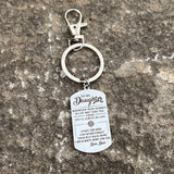 Daughter Enjoy the Ride Engraved Keychain From Dad Bag Charm
