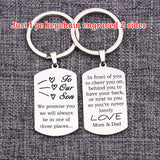To Our Son Gift Keychain Stainless Steel Keyring: Always in one of three places