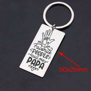 PAPA Gift Accessories Keychain Stainless Steel Pendant Keyring
