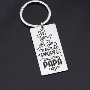PAPA Gift Accessories Keychain Stainless Steel Pendant Keyring