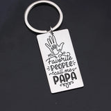 PAPA Gift Accessories Keychain Stainless Steel Pendant Keyring