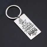 PAPA Gift Accessories Keychain Stainless Steel Pendant Keyring