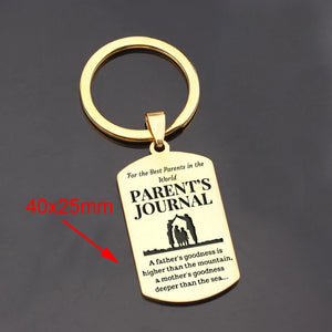 Parents Gift Surprise Stainless Steel Dog Tag Key Ring