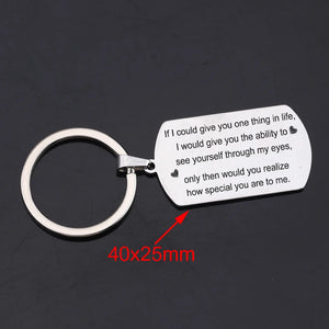 To Son Daughter Dog Tag Keychain Creative Birthday Gift Engraved Text
