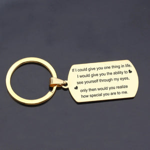To Son Daughter Dog Tag Keychain Creative Birthday Gift Engraved Text