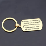 To Son Daughter Dog Tag Keychain Creative Birthday Gift Engraved Text