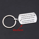 To Son Daughter Dog Tag Keychain Creative Birthday Gift Engraved Text