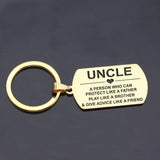 Uncle Engraved Keychain: Protector, Advisor