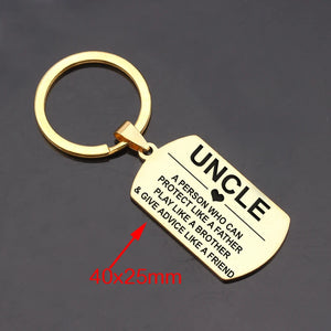 Uncle Engraved Keychain: Protector, Advisor
