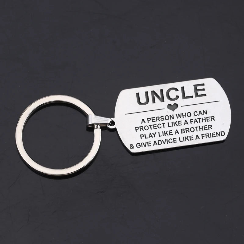 Uncle Engraved Keychain: Protector, Advisor