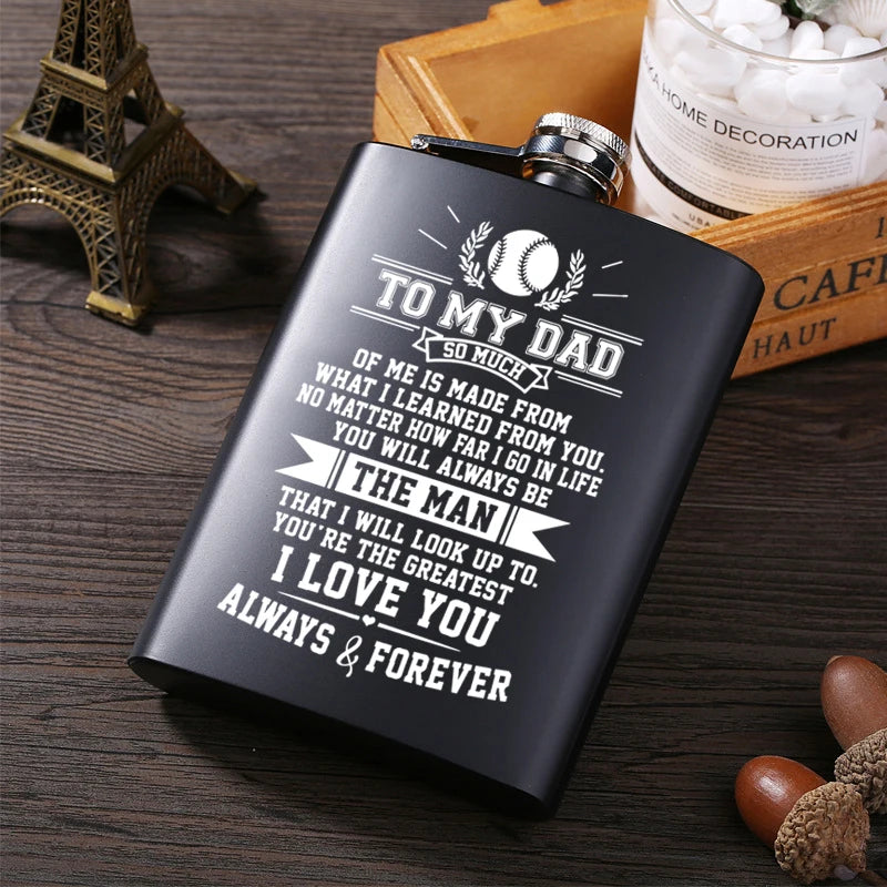 Dad's Personalized Alcohol Flask Stainless Steel Mini Hip Flask