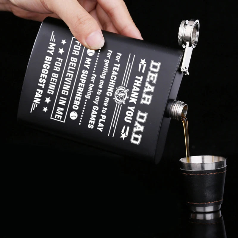 Dad Engraved 7 oz Stainless Steel Hip Flask