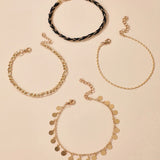 Bohemian Tassel Anklets for Women Charms Alloy Foot Chain Jewelry