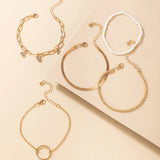 Crystal Stone Tassel Anklets Set for Women