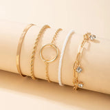 Crystal Stone Tassel Anklets Set for Women