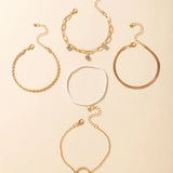 Crystal Stone Tassel Anklets Set for Women