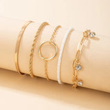Crystal Stone Tassel Anklets Set for Women