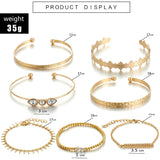 Water Drop Crystal Stone Bracelets Silver Chain Bangle for Women