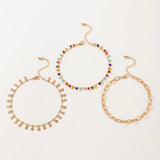 Colorful Bead Tassel Multilayer Anklet for Women