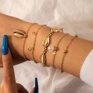 Star Love Bracelets for Women Shell Tassel Chain Adjustable Bohemian Jewelry