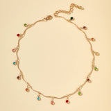 Colorful Bead Crystal Stone Choker Necklace for Women