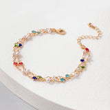Bohemian Crystal Stone Pearl Anklets Set